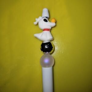 White and Black Character Beaded Pen Nbc Zero